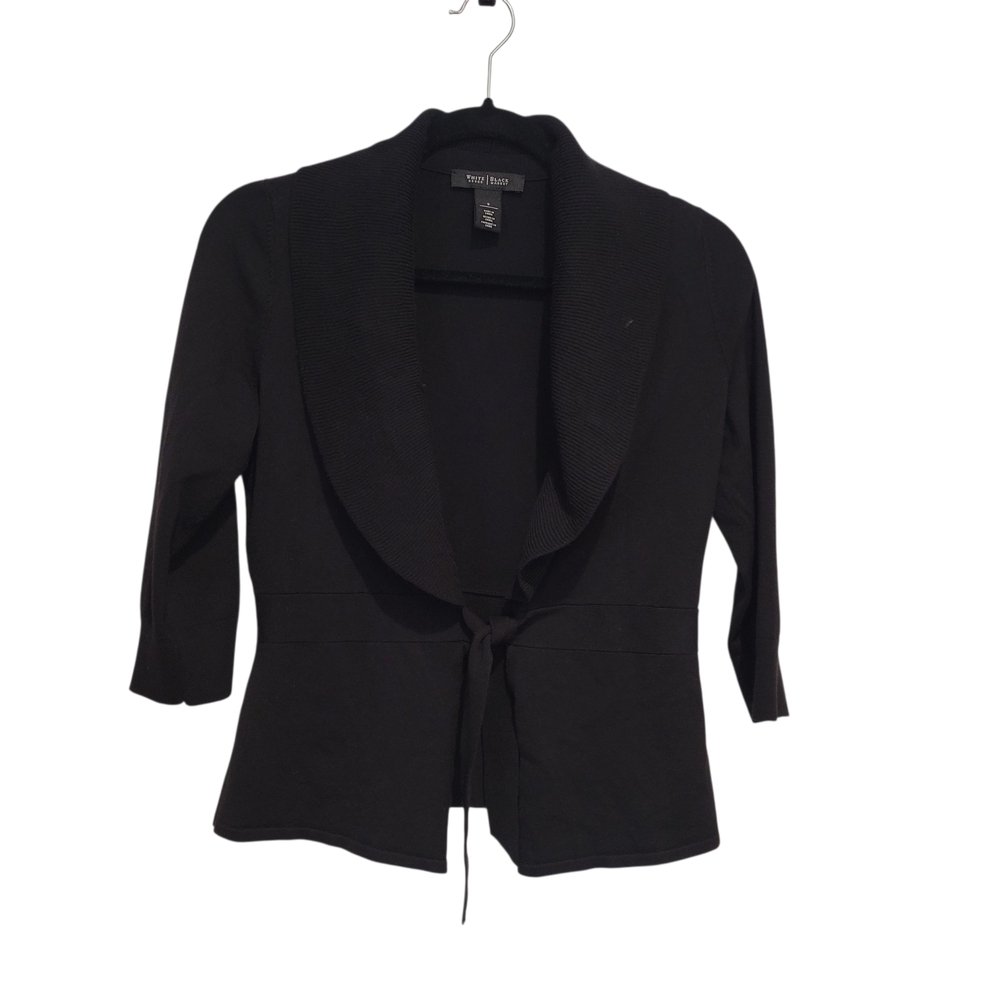 Super Sharp WHBM Black Tie Sweater Top Size Small